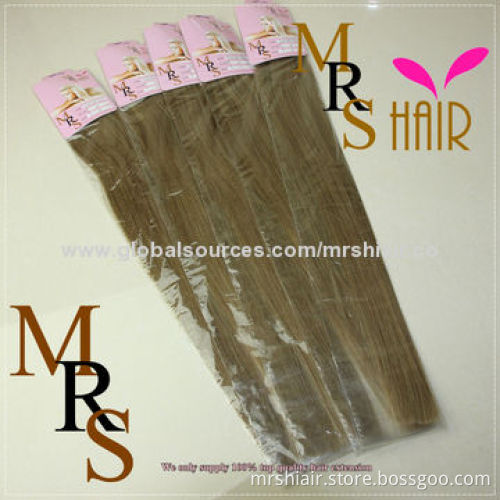 22-inch dark brown silk straight seamless tape weft hair extension